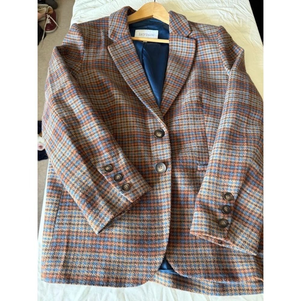 Lucy-paris Women's Orange and Blue Tailored-jackets